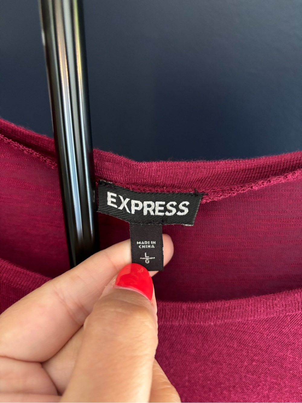 Express Raspberry Pink Cold-Shoulder Long Sleeve Top - Picture 4 of 4